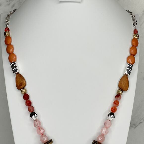 Chico's Boho Beaded Elephant Pendant Silver Necklace ✨ - Picture 12 of 14